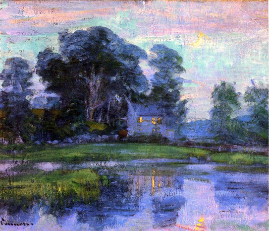Robert Vonnoh At Eventime (also known as Home Sweet Home) - Canvas Print