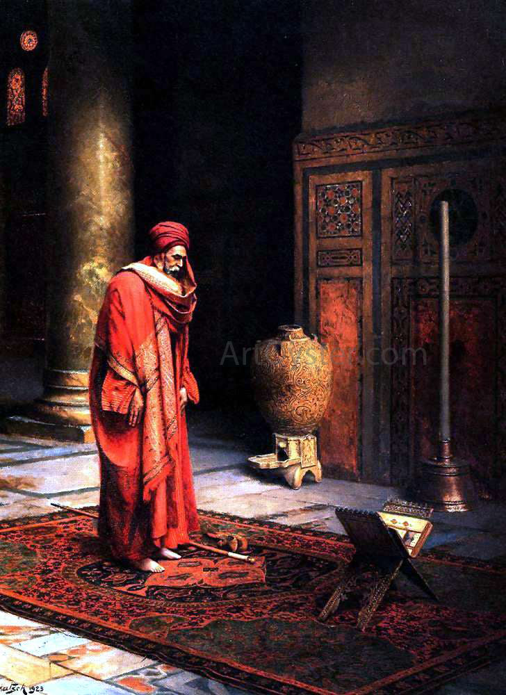Ludwig Deutsch At Prayer - Canvas Print