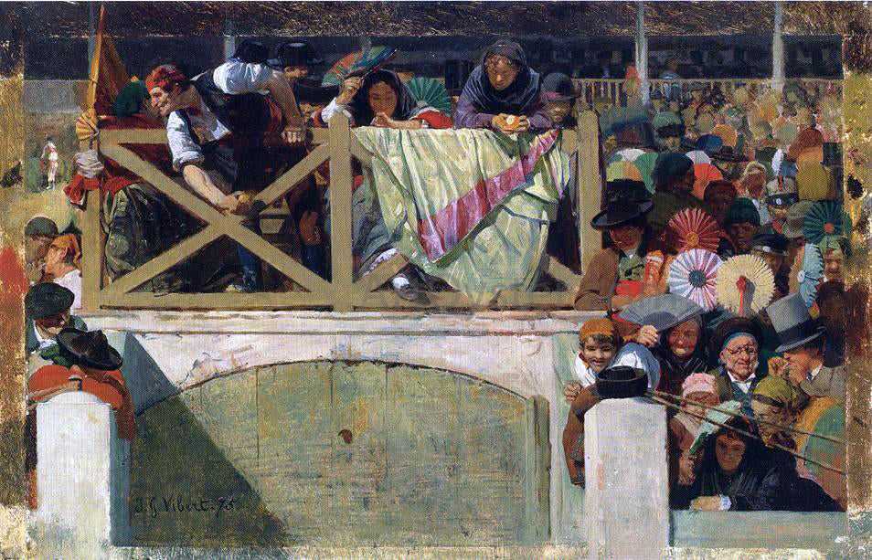 Jehan-Georges Vibert At the Corrida - Canvas Print