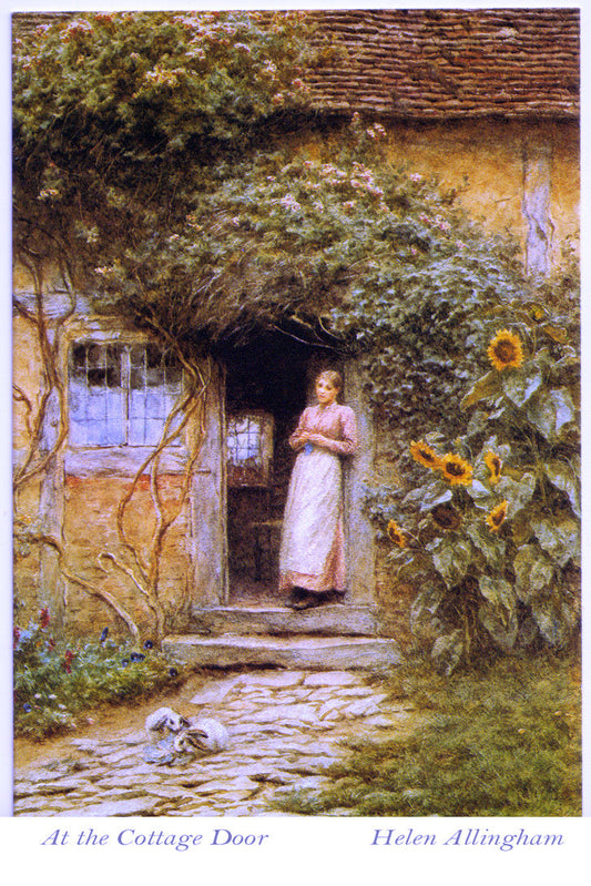 Helen Allingham At the Cottage Door - Canvas Print