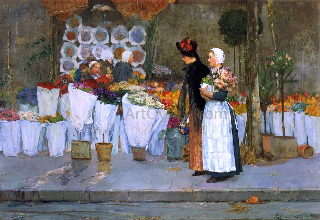 Frederick Childe Hassam At the Florist - Canvas Print