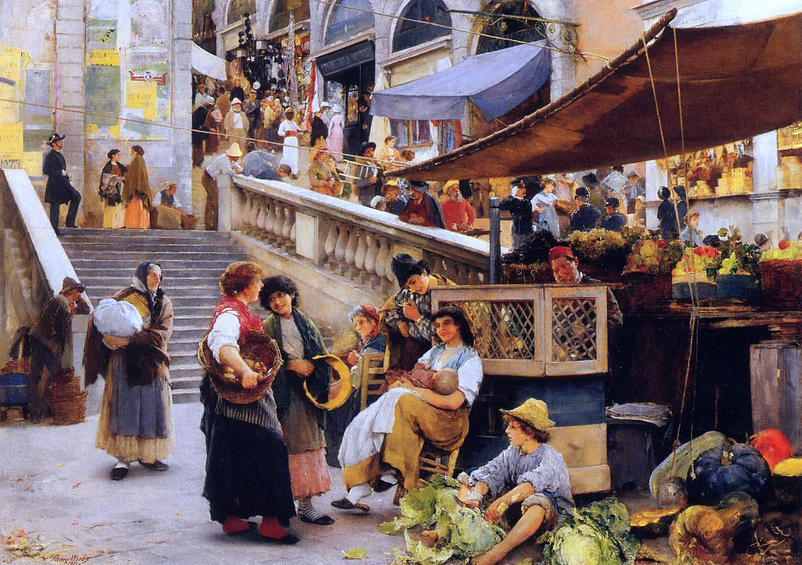 Henry Woods At the Foot of the Rialto, Venice - Canvas Print