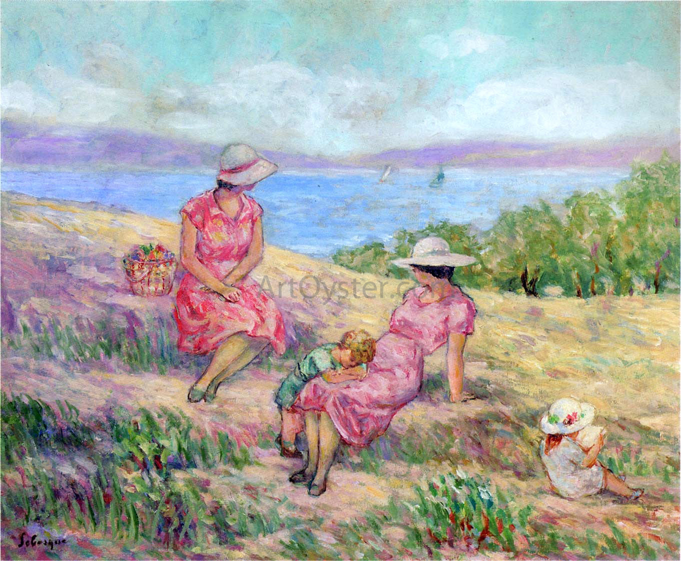 Henri Lebasque At the Mediterranean Coast - Canvas Print