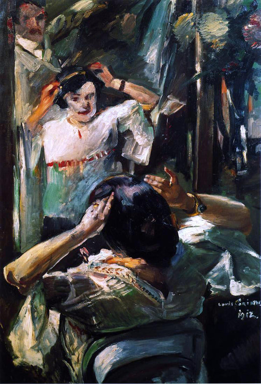 Lovis Corinth At the Mirror - Canvas Print