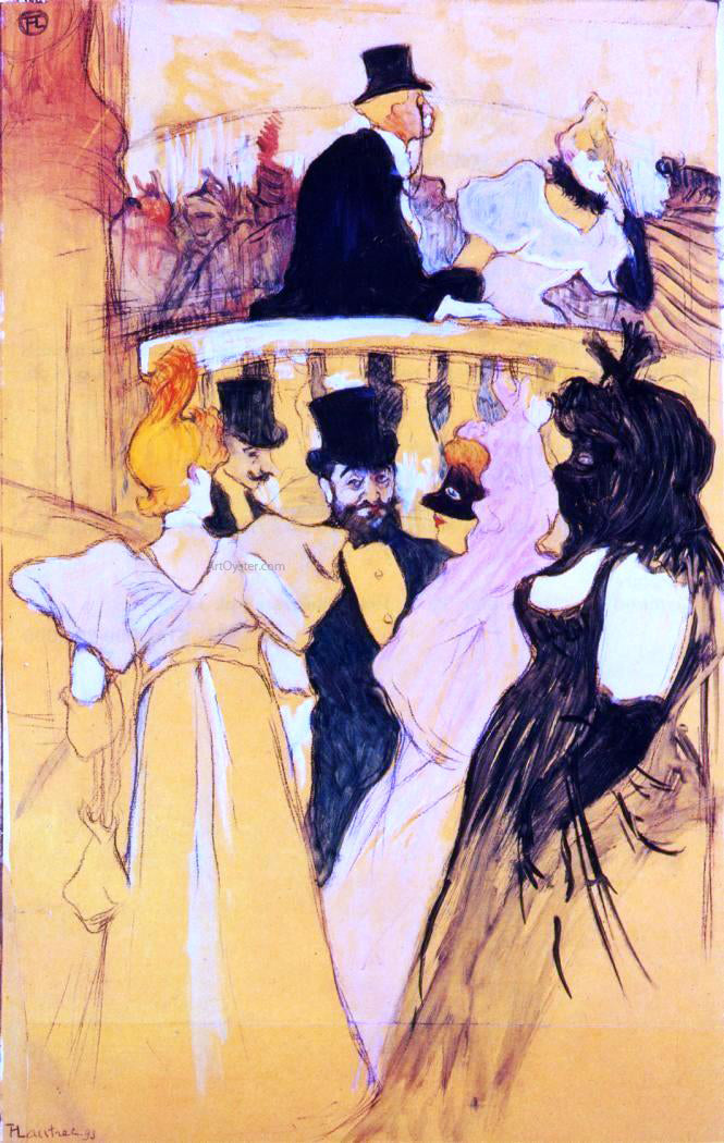 Henri De Toulouse-Lautrec At the Opera Ball - Canvas Print