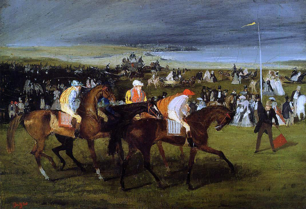 Edgar Degas At the Races: the Start - Canvas Print