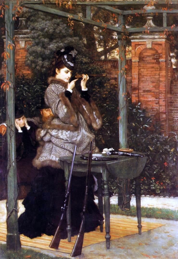James Tissot At the Rifle Range - Canvas Print