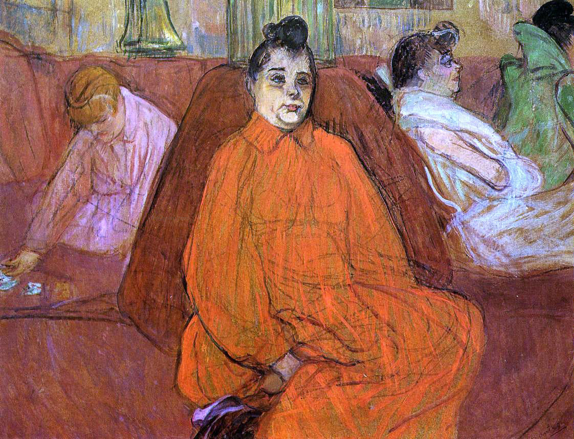 Henri De Toulouse-Lautrec At the Salon, the Divan - Canvas Print