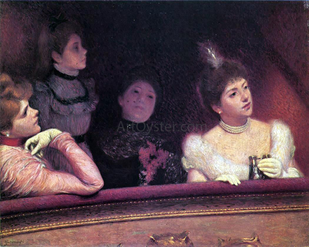 Federico Zandomeneghi At the Theater - Canvas Print