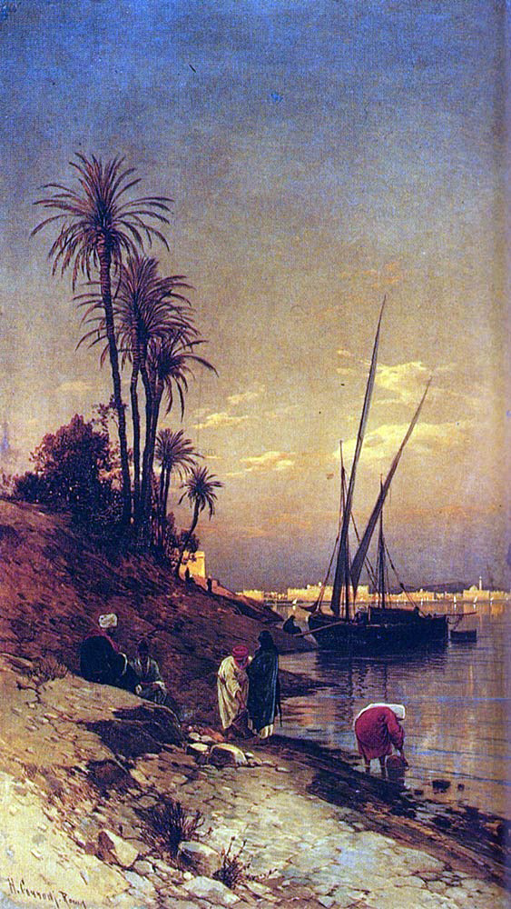 Hermann Solomon Corrodi At The Water's Edge - Canvas Print