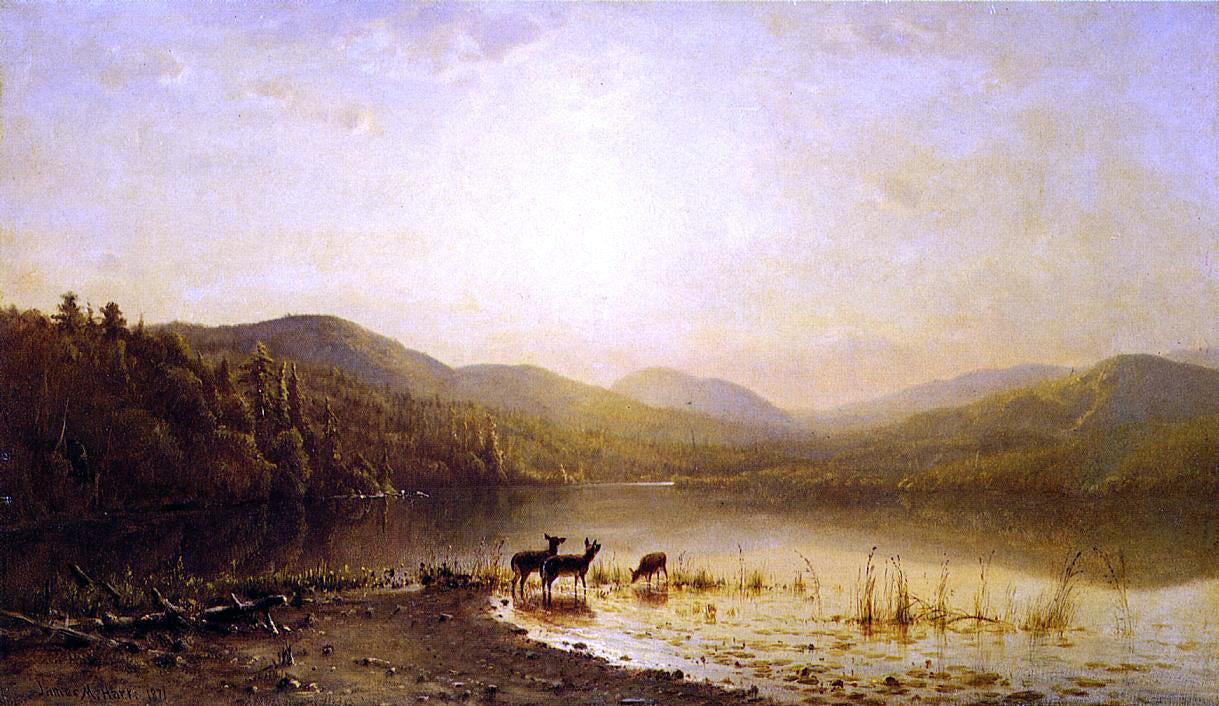 James McDougal Hart At the Water's Edge - Canvas Print