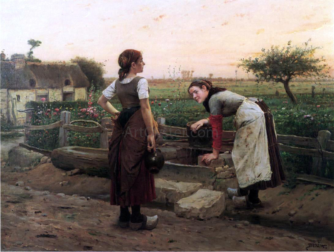 Venceslas Briozik At the Well - Canvas Print
