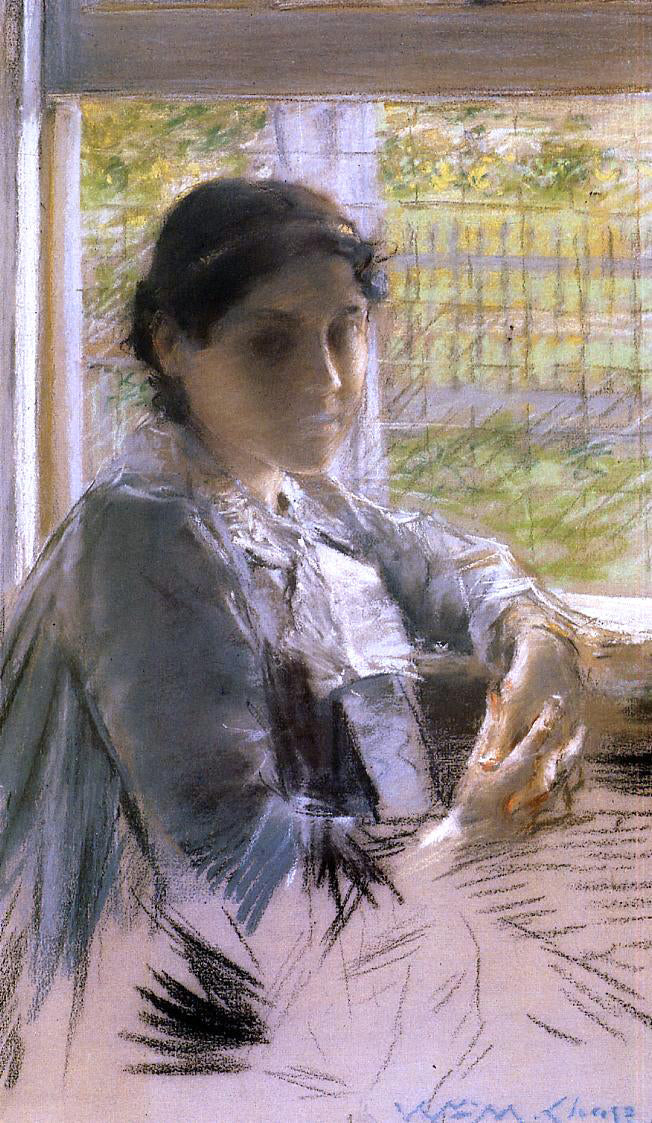 William Merritt Chase At the Window - Canvas Print