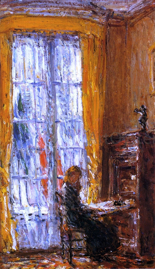 Frederick Childe Hassam At the Writing Desk - Canvas Print