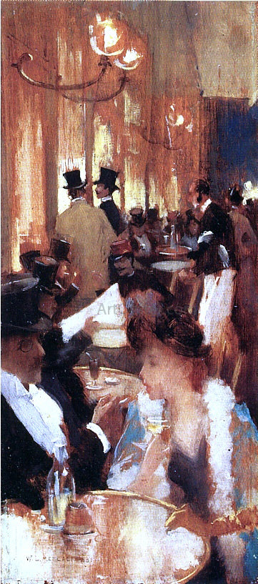 Willard Leroy Metcalf Au Cafe - Canvas Print