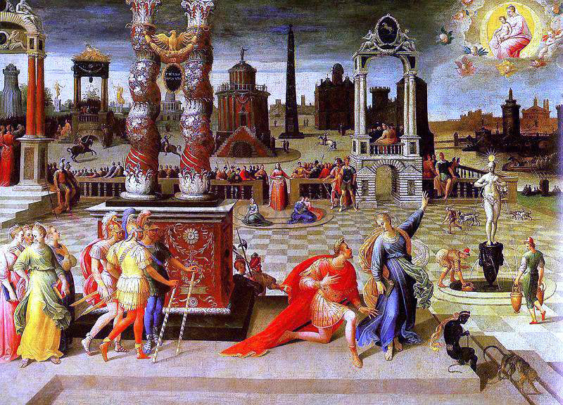 Antoine Caron Augustus and the Sibyl - Canvas Print