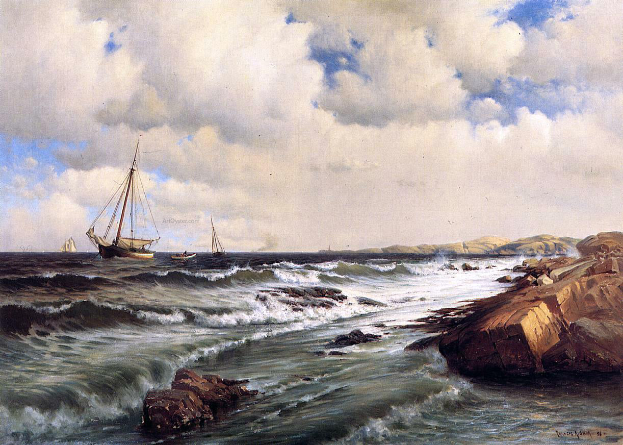 Francis A Silva Autumn Afternoon on the New England Coast - Canvas Print