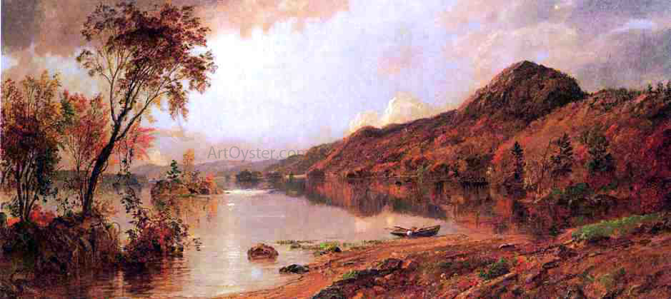 Jasper Francis Cropsey Autumn by the Lake - Canvas Print