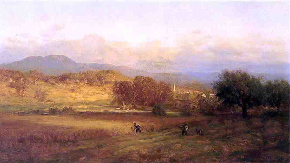 George Inness Autumn Landscape - Canvas Print