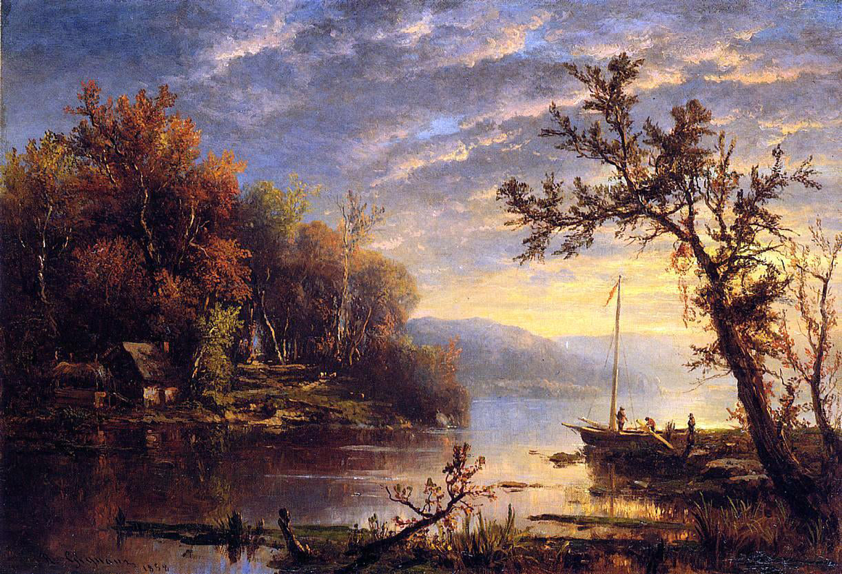 Marie-Francois-Regis Gignoux Autumn on the Hudson - Canvas Print