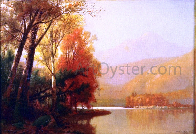 William M Hart Autumn on the Lake - Canvas Print