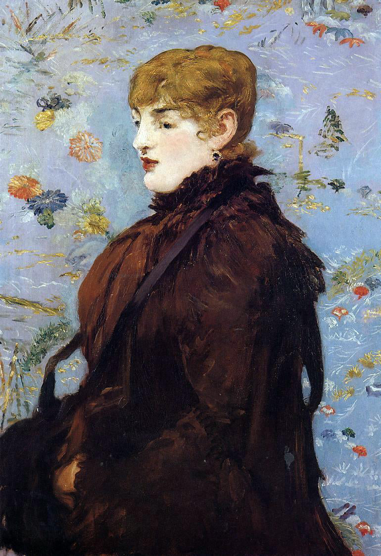 Edouard Manet Autumn, Portait of Mery Laurent in a Brown Fur Cape - Canvas Print