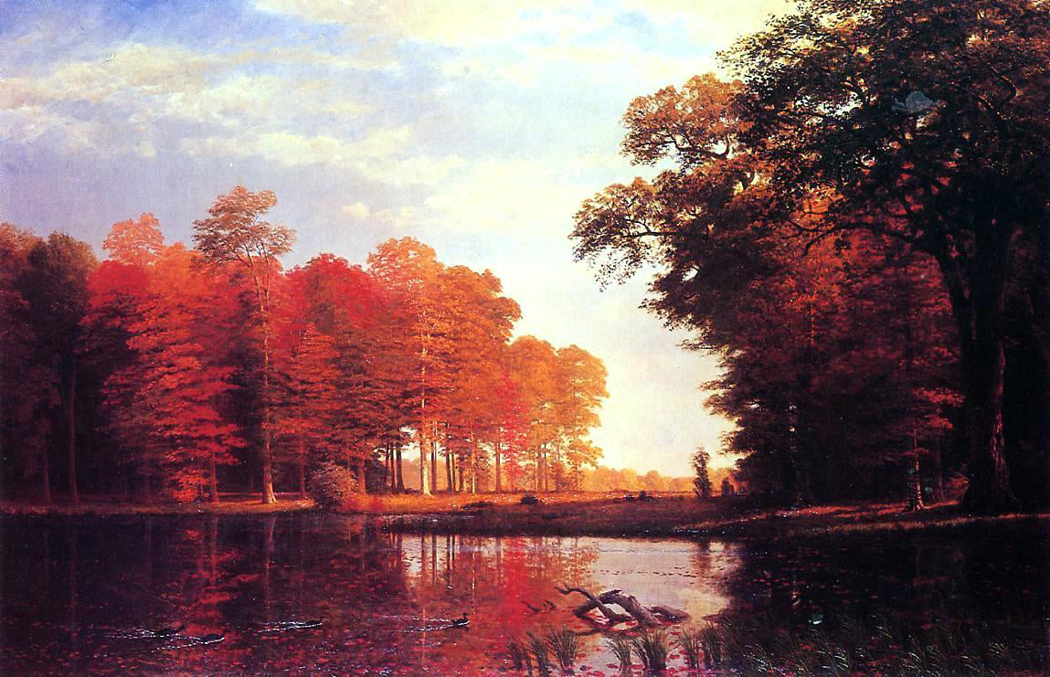 Albert Bierstadt Autumn Woods - Canvas Print