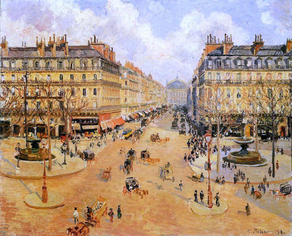 Camille Pissarro Avenue de l'Opera: Morning Sunshine - Canvas Print