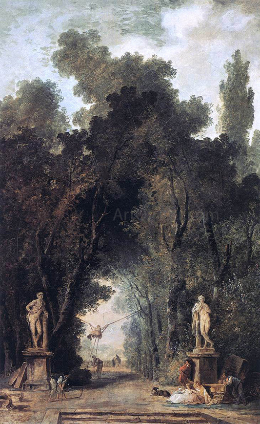 Hubert Robert Avenue in a Park - Canvas Print