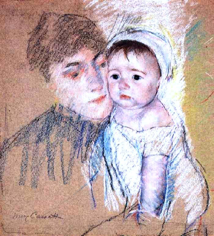 Mary Cassatt Baby Bill in Cap and Shift - Canvas Print