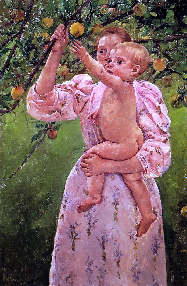 Mary Cassatt Baby Reaching for an Apple (also known as Child Picking Fruit) - Canvas Print