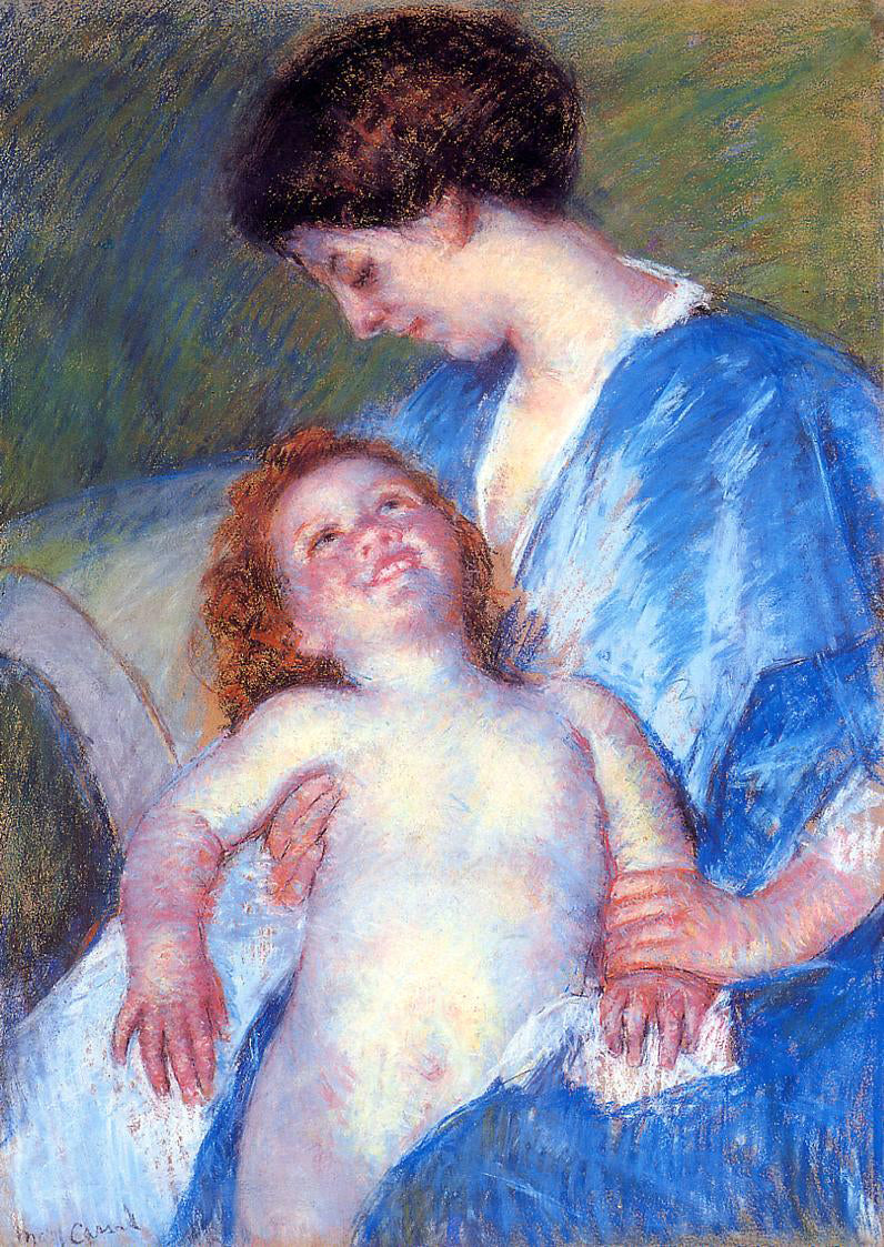 Mary Cassatt Baby Smiling up at Her Mother - Canvas Print