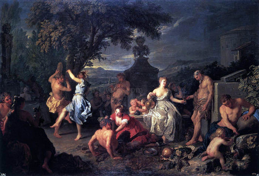 Michel-Ange Houasse Bacchanal - Canvas Print