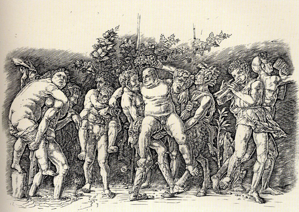 Andrea Mantegna Bacchanal with Silenus - Canvas Print