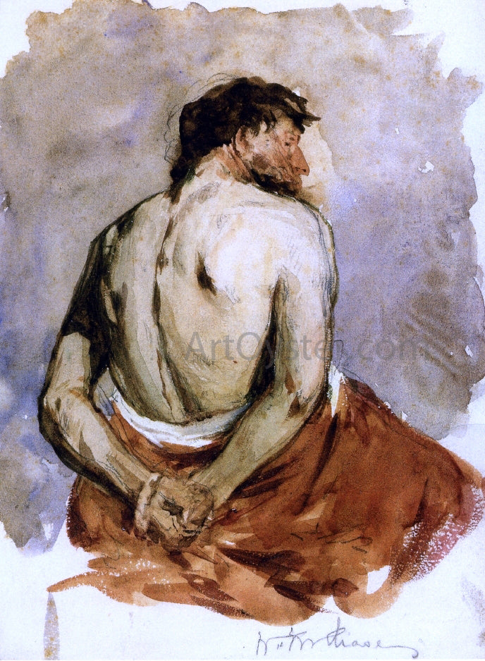 William Merritt Chase Back of a Male Figure - Canvas Print