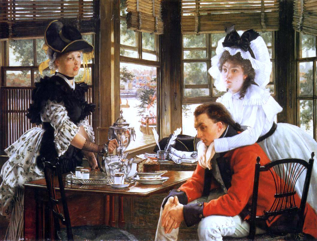 James Tissot Bad News (also known as The Parting) - Canvas Print