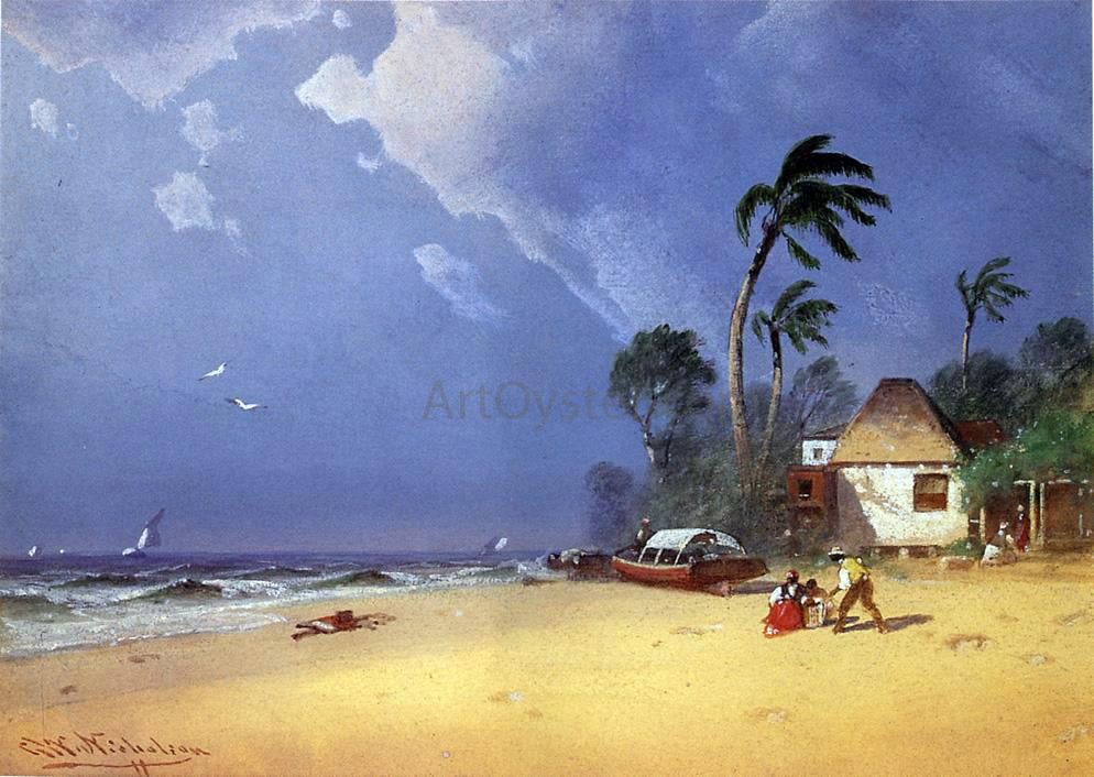 George Washington Nicholson A Bahamian Scene - Canvas Print