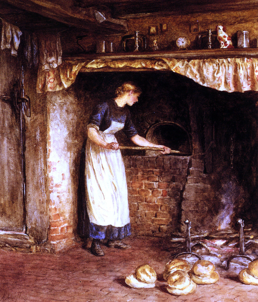 Helen Allingham Baking Bread - Canvas Print