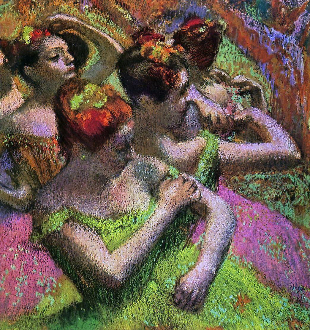 Edgar Degas Ballerinas Adjusting Their Dresses - Canvas Print