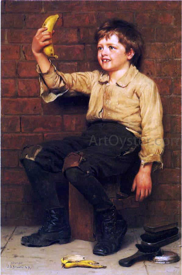 John George Brown Banana Boy - Canvas Print