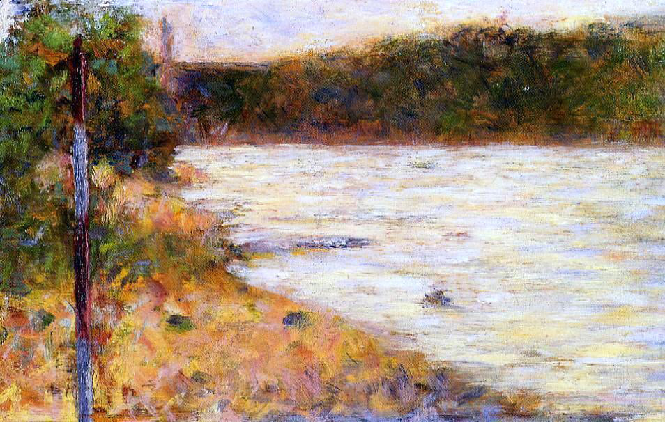 Georges Seurat Banks of a River - Canvas Print