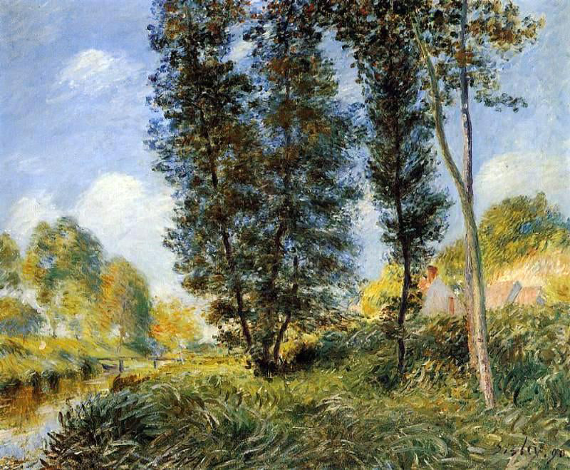 Alfred Sisley Banks of the Orvanne - Canvas Print