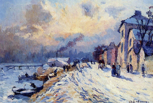 Albert Lebourg Banks of the Seine, Winter at Herblay - Canvas Print