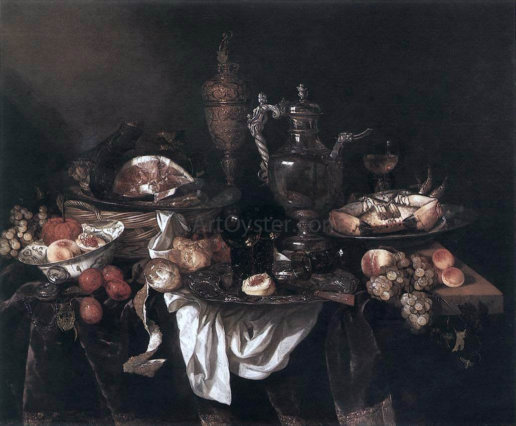 Abraham Van Beyeren Banquet Still-Life - Canvas Print