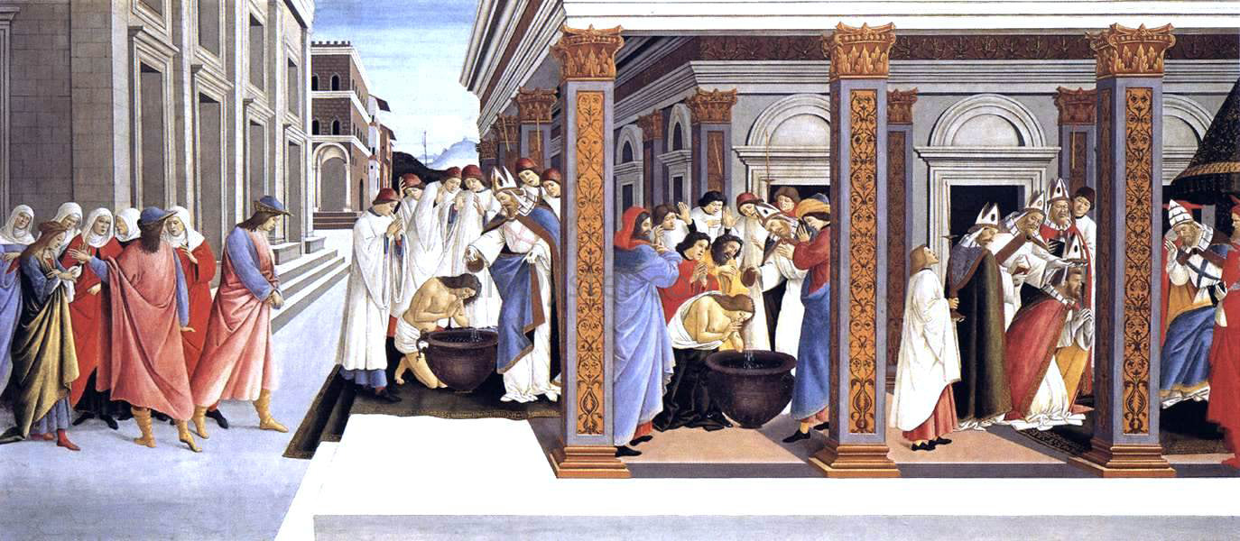 Sandro Botticelli Baptism of St Zenobius and His Appointment as Bishop - Canvas Print