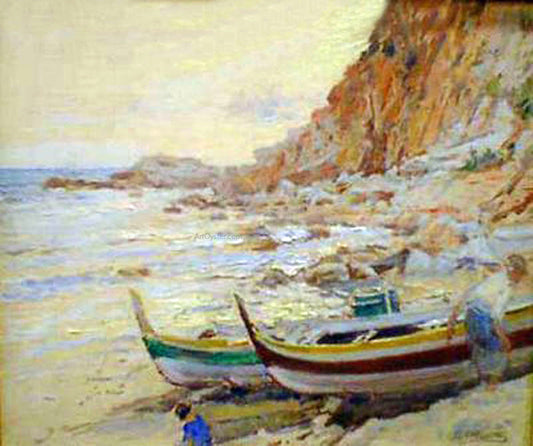 Segundo Matilla Marina Barcas - Canvas Print