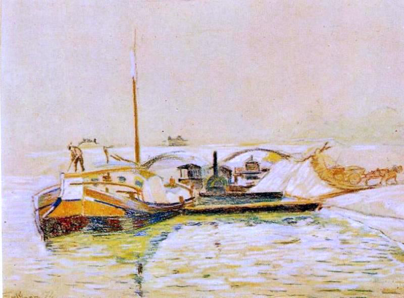 Armand Guillaumin Barge - Canvas Print