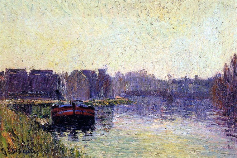 Gustave Loiseau Barges on the Oise - Canvas Print