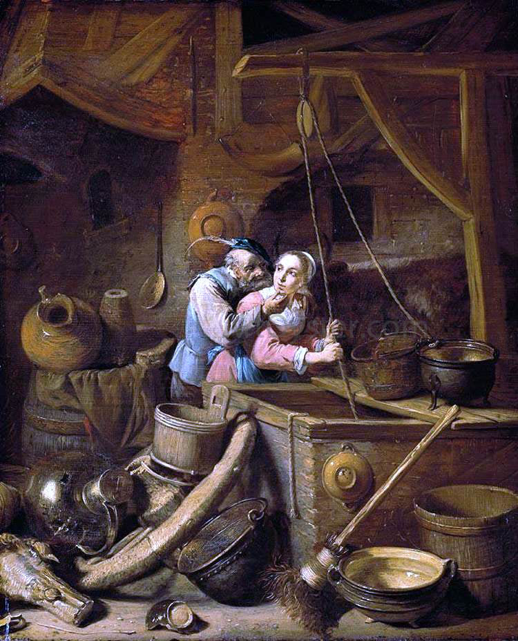 Herman Saftleven Barn Interior - Canvas Print