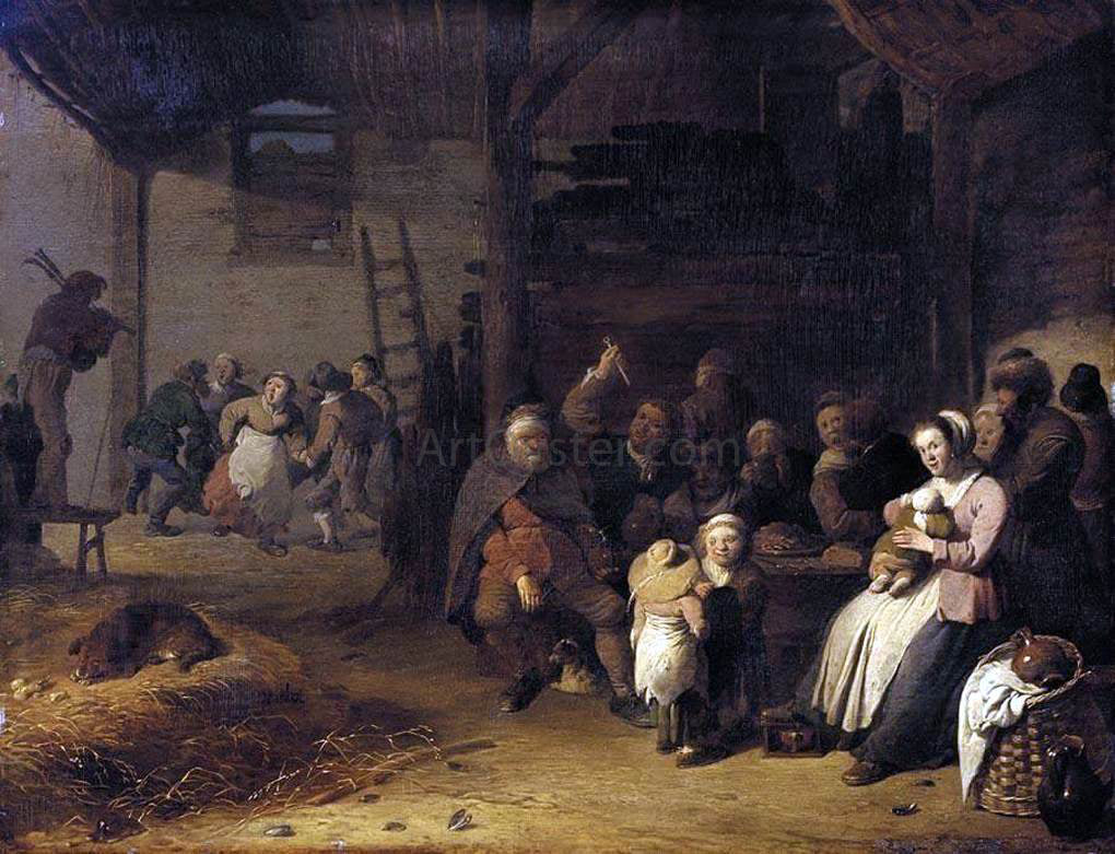 Pieter De Bloot Barn Interior - Canvas Print